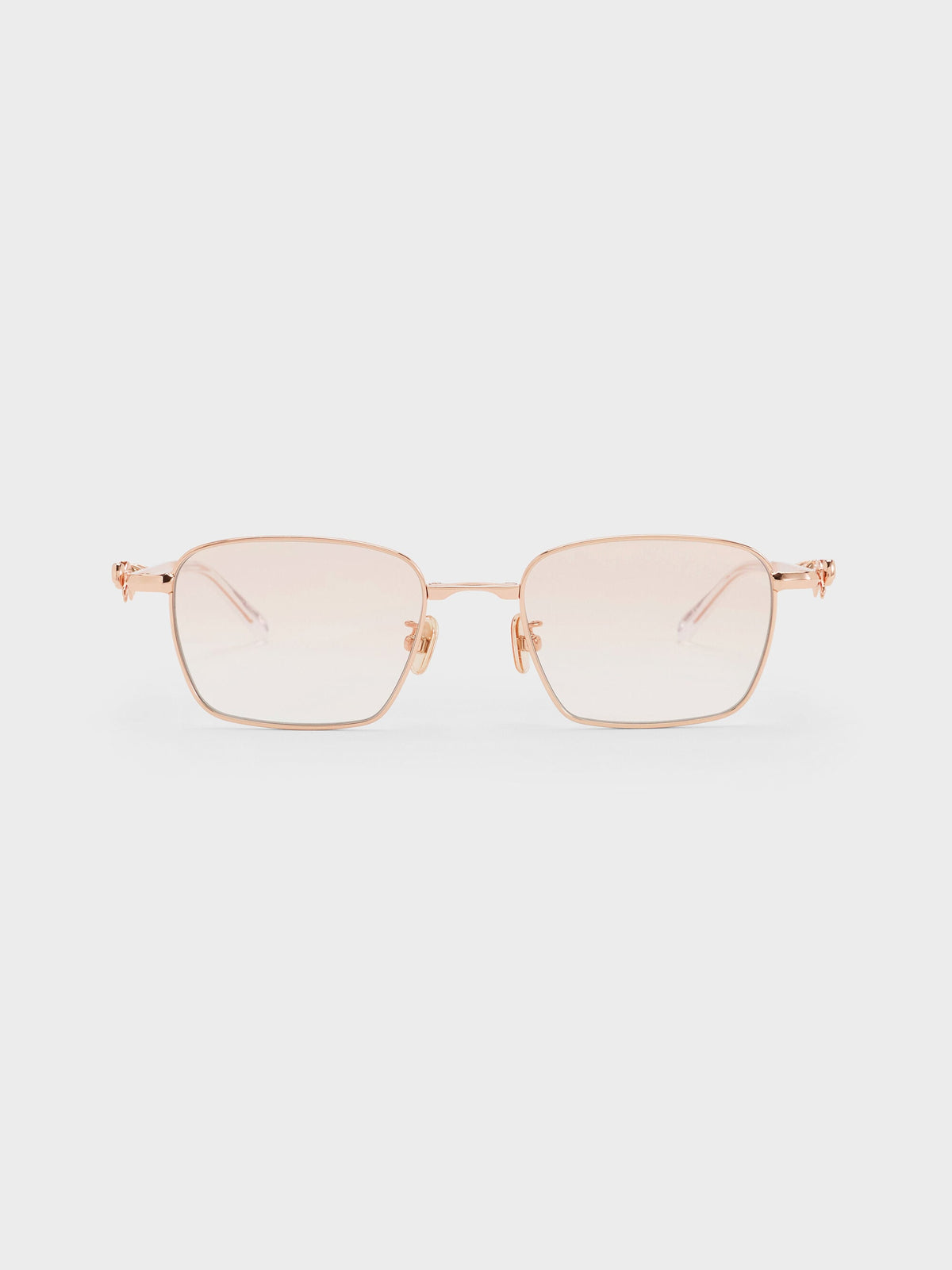 CHARLES & KEITH Value | Paige Rectangular Sunglasses - Rose Gold