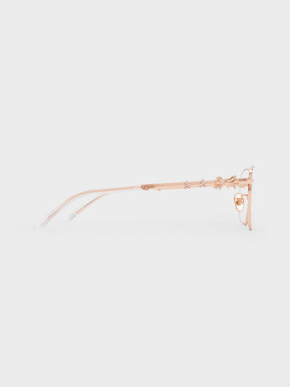CHARLES & KEITH Value | Paige Rectangular Sunglasses - Rose Gold