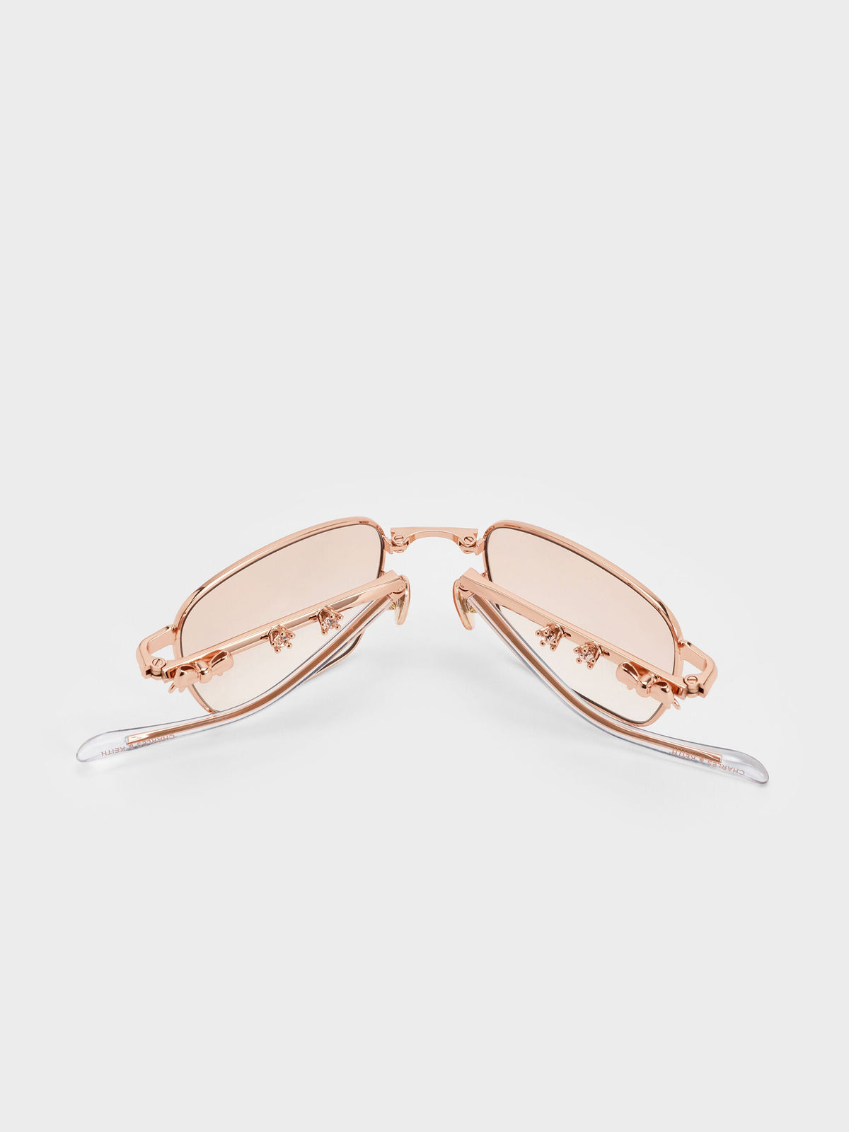 CHARLES & KEITH Value | Paige Rectangular Sunglasses - Rose Gold