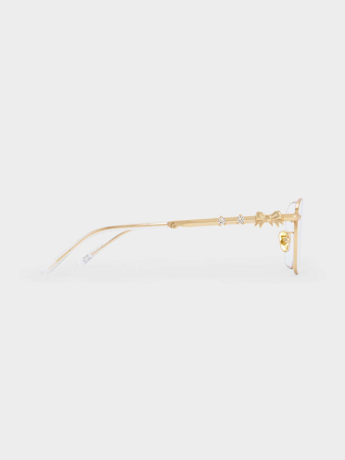 CHARLES & KEITH Featured | Paige Clear Rectangular Sunglasses - Brush Gold