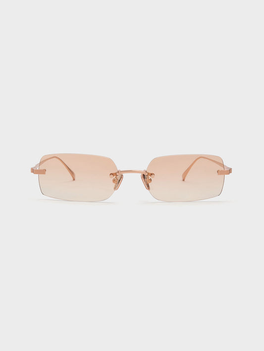 CHARLES & KEITH Customer Favorite | Easton Rimless Rectangular Sunglasses - Rose Gold