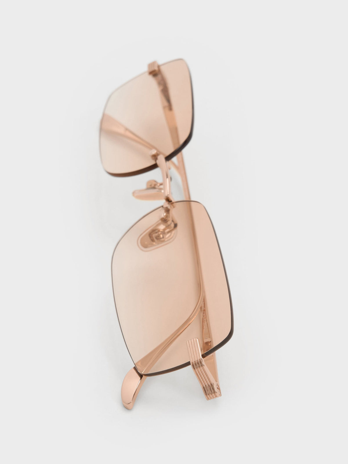 CHARLES & KEITH Customer Favorite | Easton Rimless Rectangular Sunglasses - Rose Gold