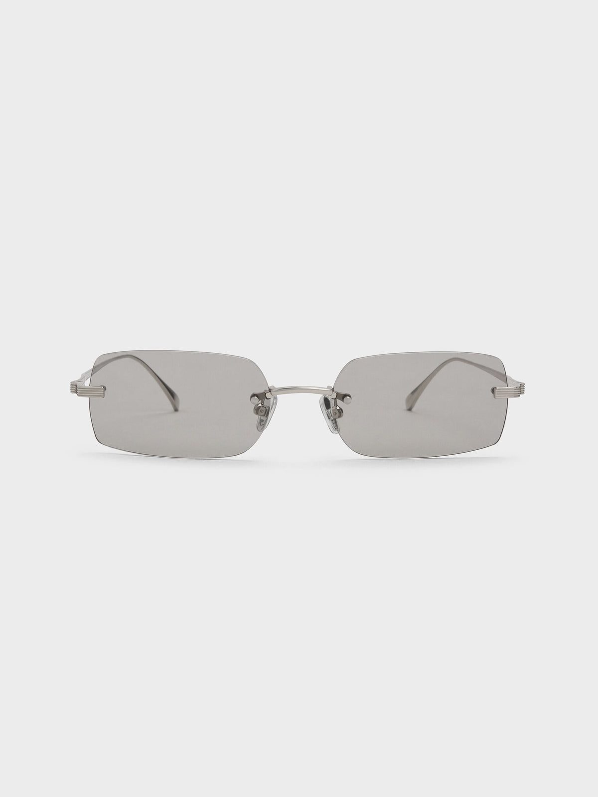 CHARLES & KEITH Popular | Easton Rimless Rectangular Sunglasses - Silver