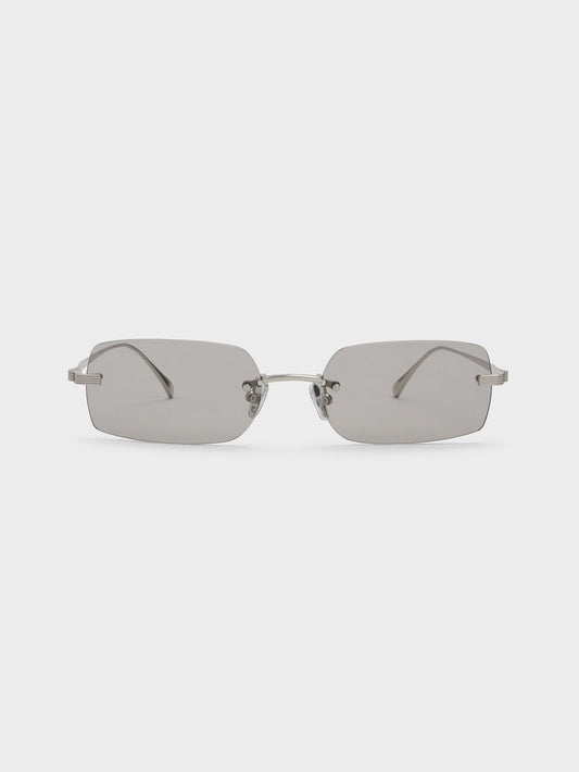 CHARLES & KEITH Popular | Easton Rimless Rectangular Sunglasses - Silver