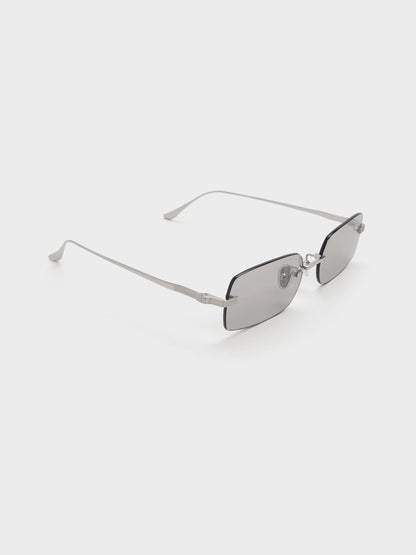 CHARLES & KEITH Popular | Easton Rimless Rectangular Sunglasses - Silver