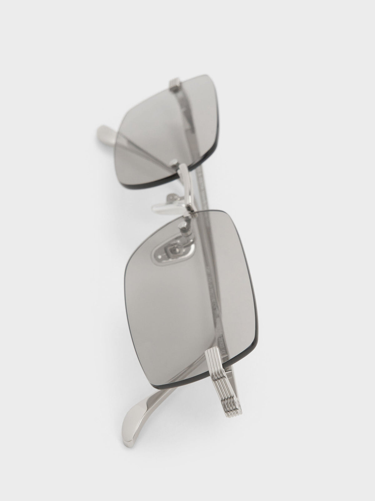 CHARLES & KEITH Popular | Easton Rimless Rectangular Sunglasses - Silver