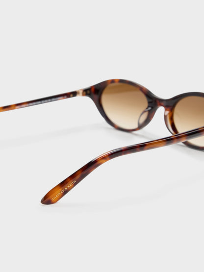 CHARLES & KEITH Sale | Pecola Oval Sunglasses - T. Shell