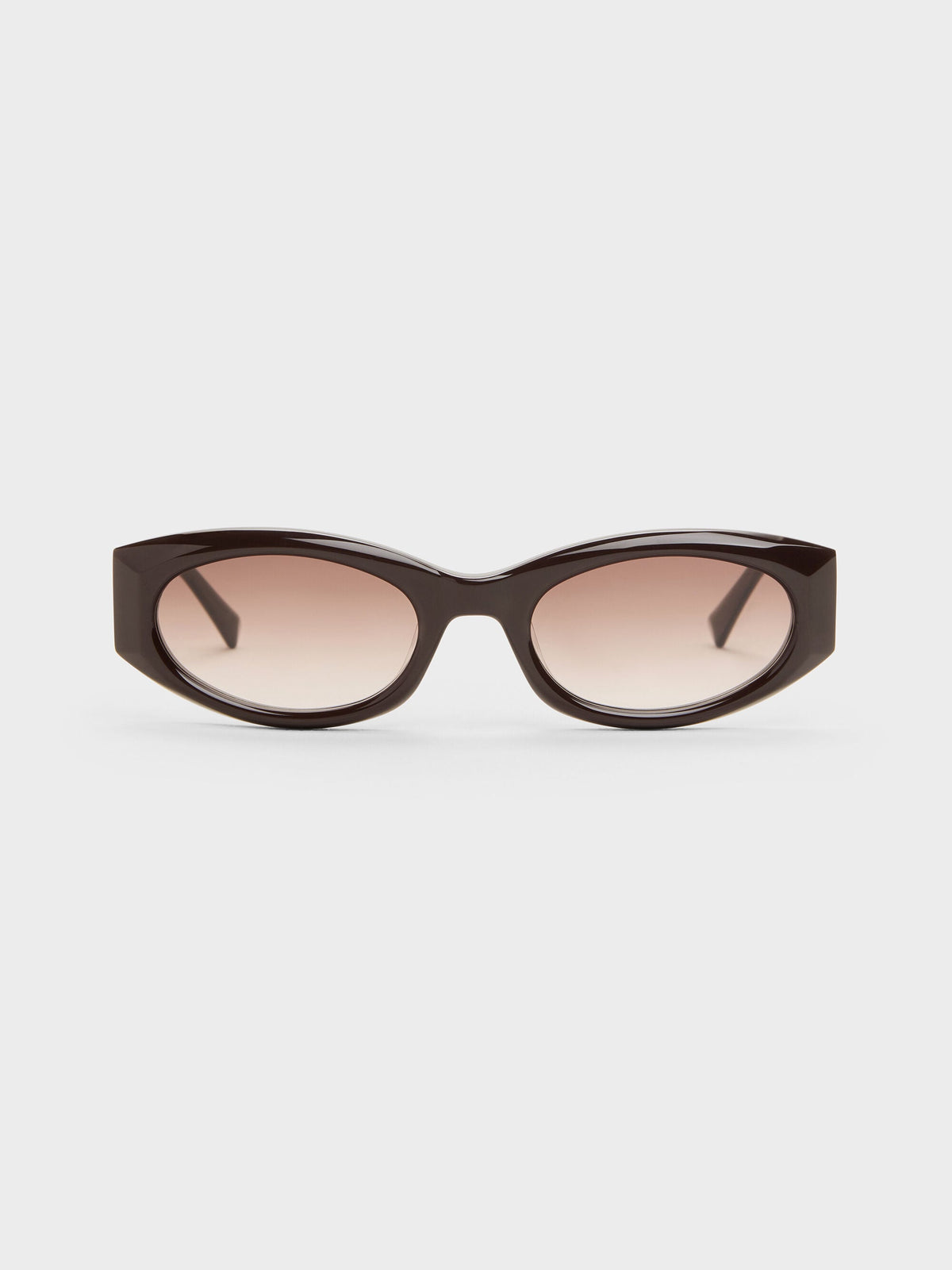 CHARLES & KEITH Value | Aubrey Oval Sunglasses - Espresso Brown