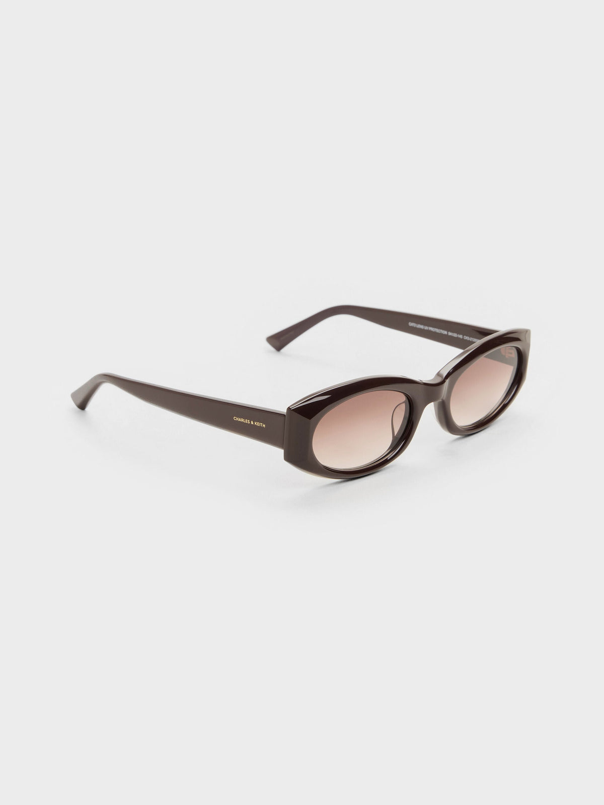 CHARLES & KEITH Value | Aubrey Oval Sunglasses - Espresso Brown