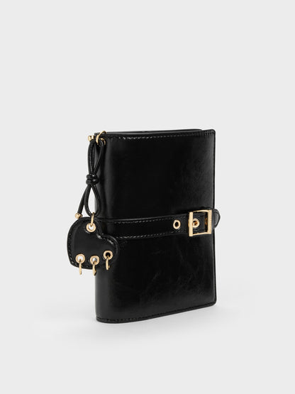 CHARLES & KEITH Value | Rey Heart Belted Passport Holder - Black