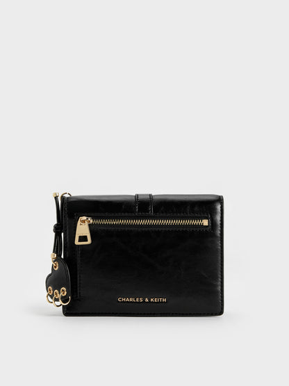 CHARLES & KEITH Value | Rey Heart Belted Passport Holder - Black