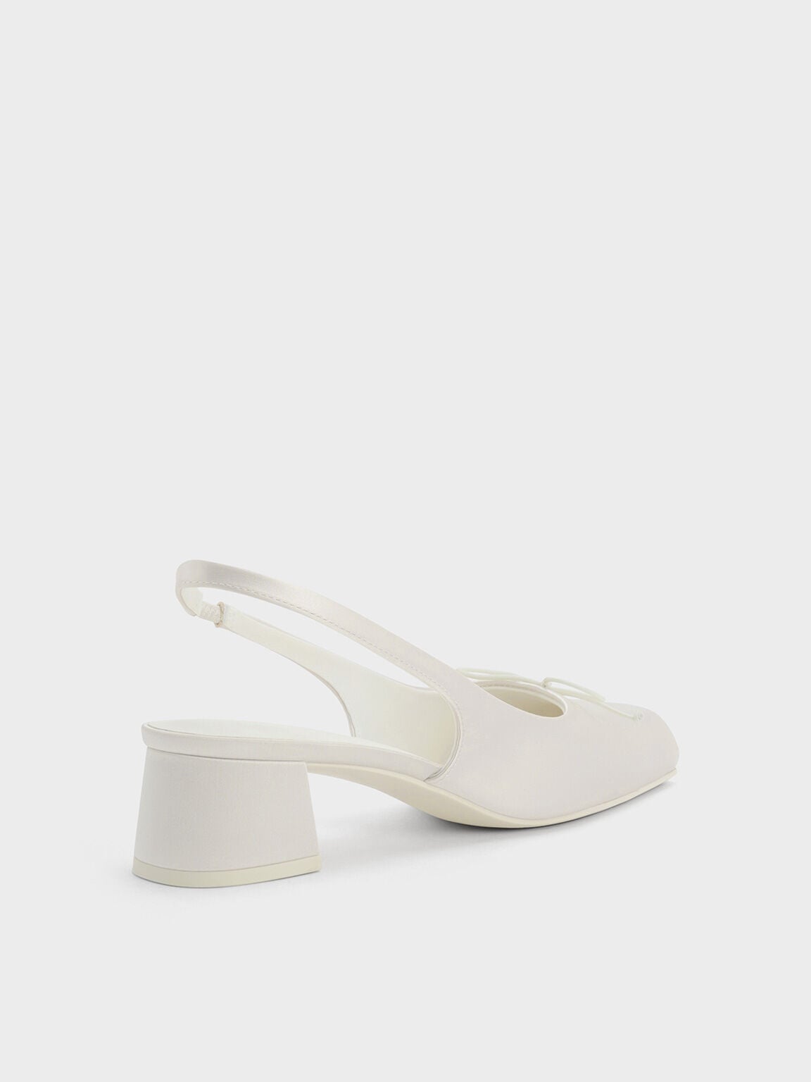 CHARLES & KEITH Quality | Sadira Satin Slingback Pumps - Chalk