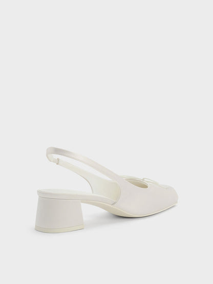 CHARLES & KEITH Quality | Sadira Satin Slingback Pumps - Chalk
