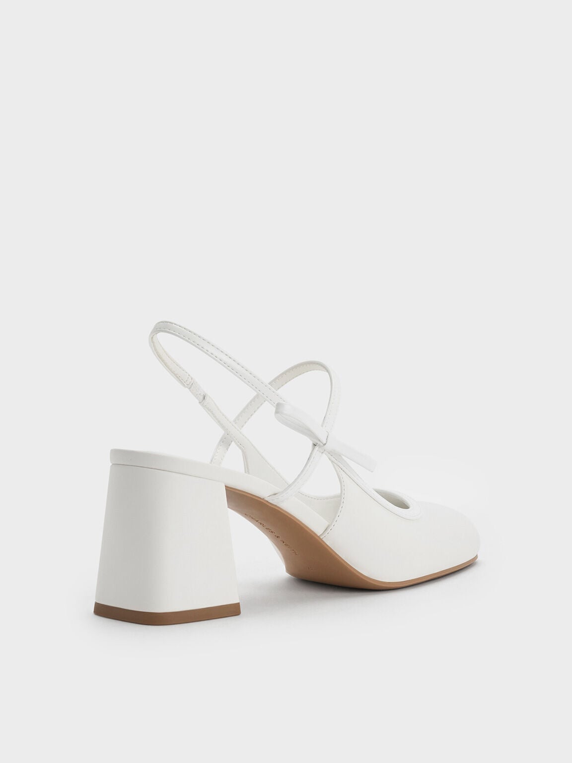 CHARLES & KEITH Popular | Bow Slingback Mary Jane Pumps - White