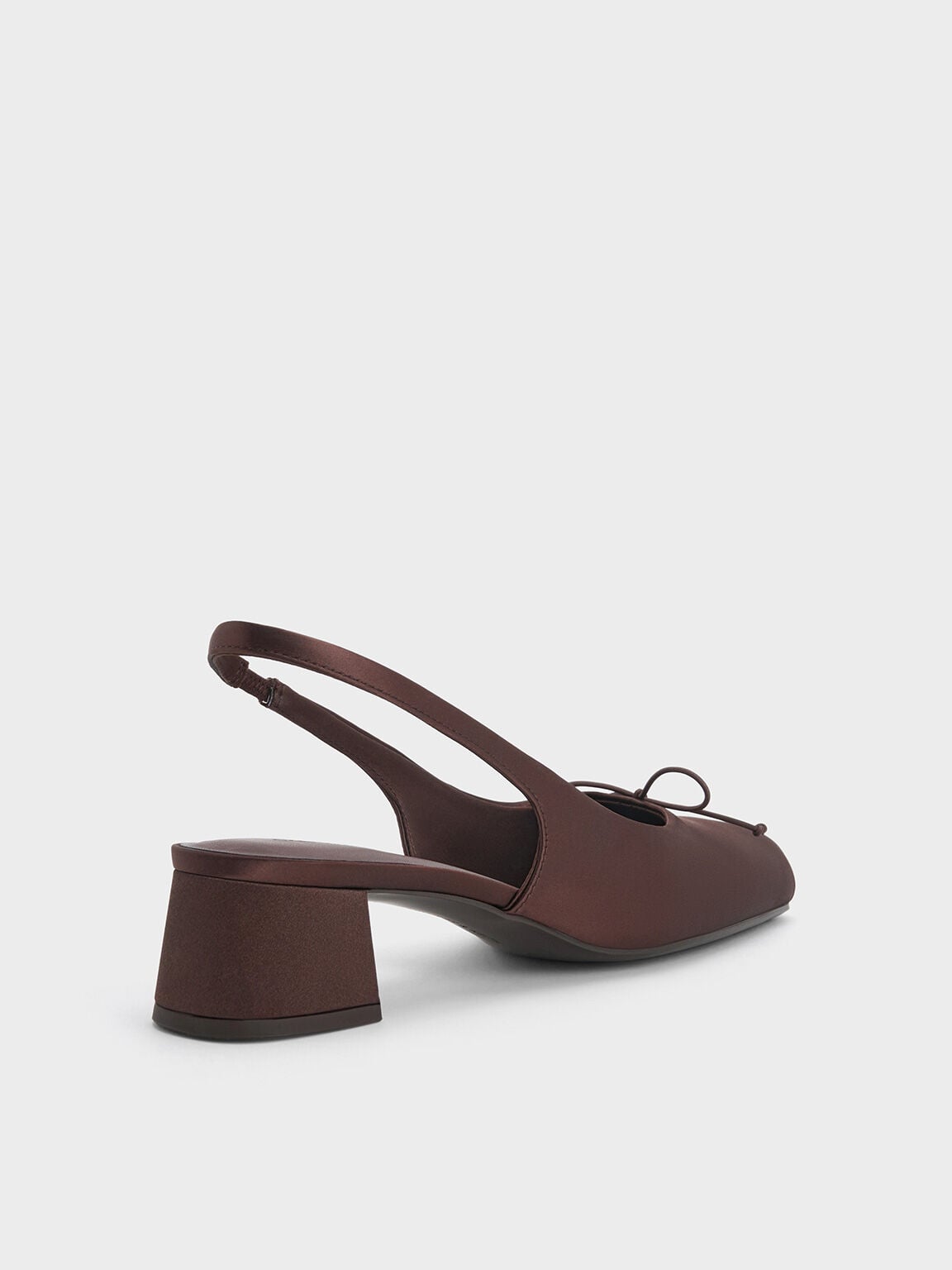 CHARLES & KEITH Latest | Sadira Satin Slingback Pumps - Dark Brown
