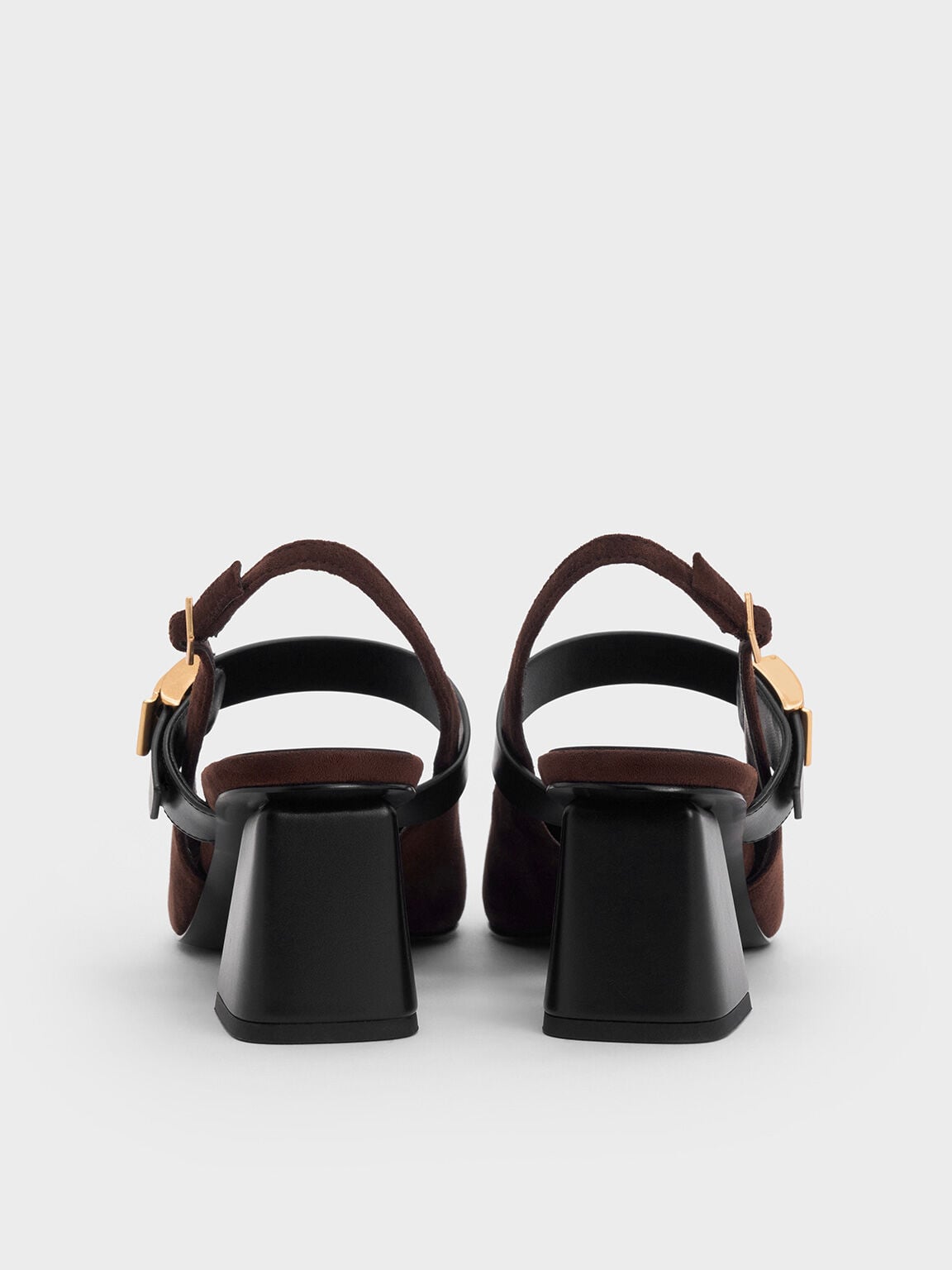 CHARLES & KEITH Special Offer | Yvette Faux Suede Mary Jane Slingback Pumps - Dark Brown