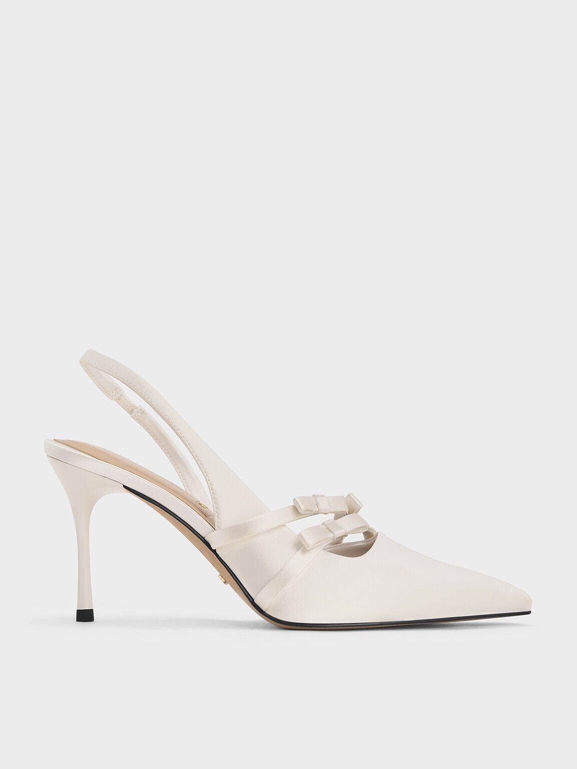 CHARLES & KEITH Quality | Jessy Bow Slingback Pumps - White