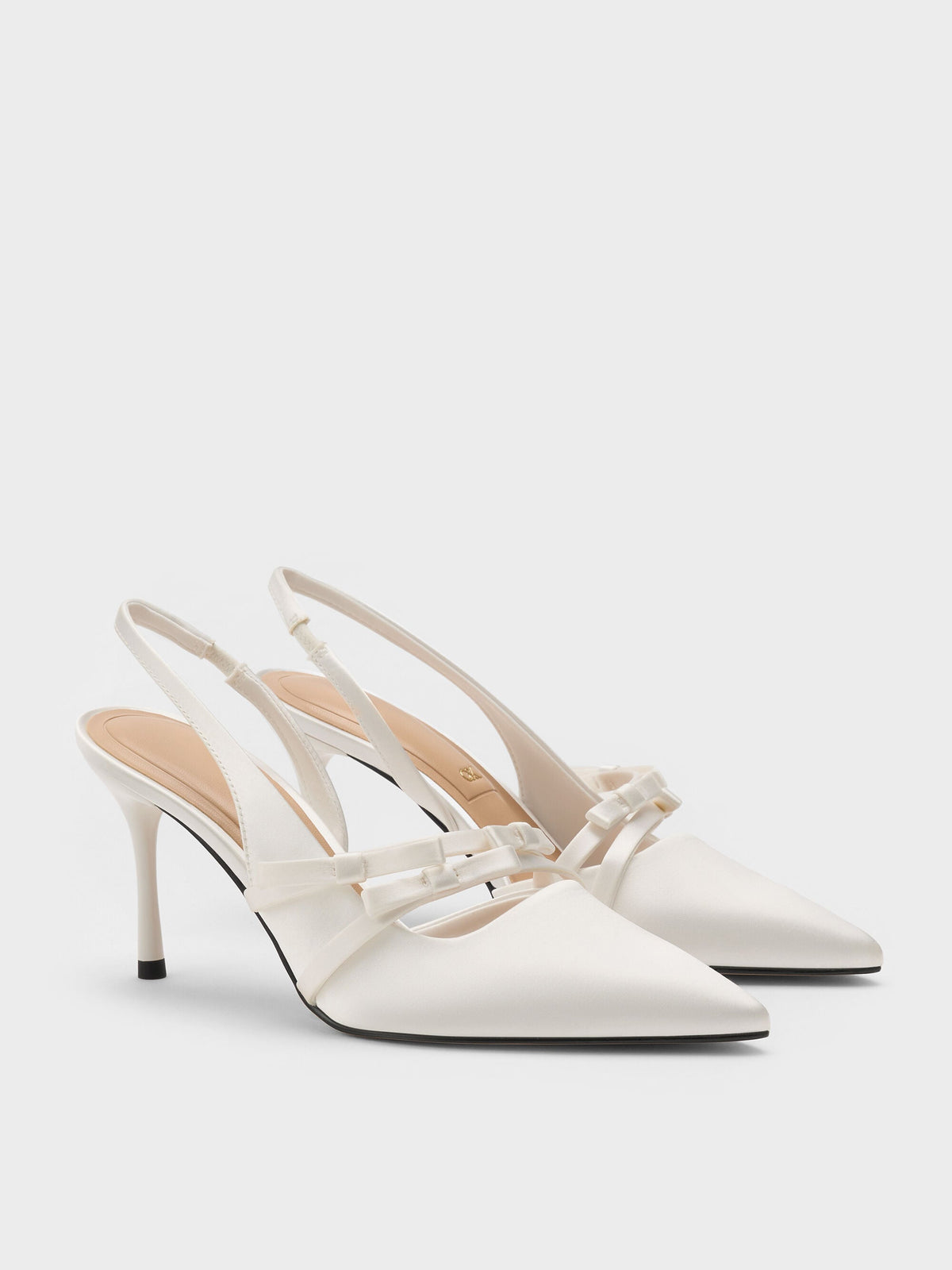 CHARLES & KEITH Quality | Jessy Bow Slingback Pumps - White