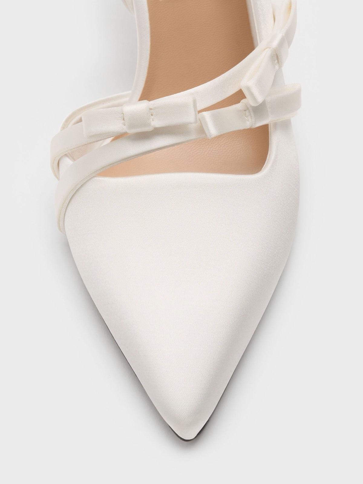 CHARLES & KEITH Quality | Jessy Bow Slingback Pumps - White