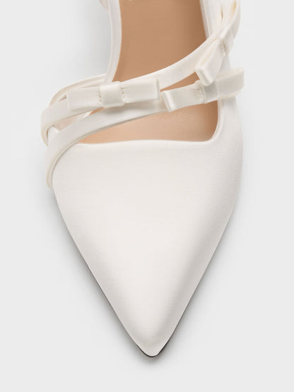 CHARLES & KEITH Quality | Jessy Bow Slingback Pumps - White