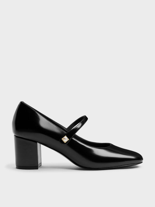 CHARLES & KEITH Exclusive | Marie Pearl Mary Jane Pumps - Black Box