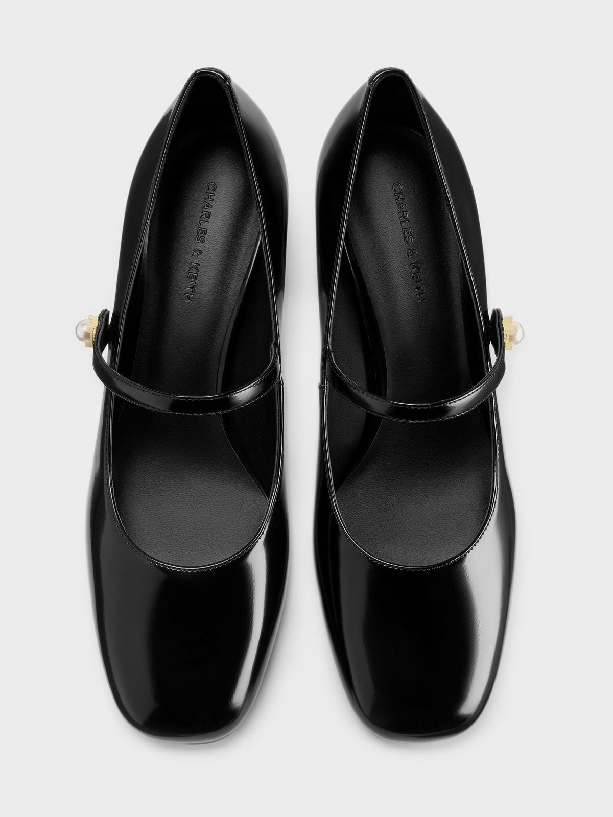 CHARLES & KEITH Exclusive | Marie Pearl Mary Jane Pumps - Black Box