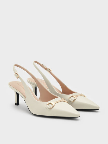 CHARLES & KEITH Value | Leslie Slingback Pumps - Chalk
