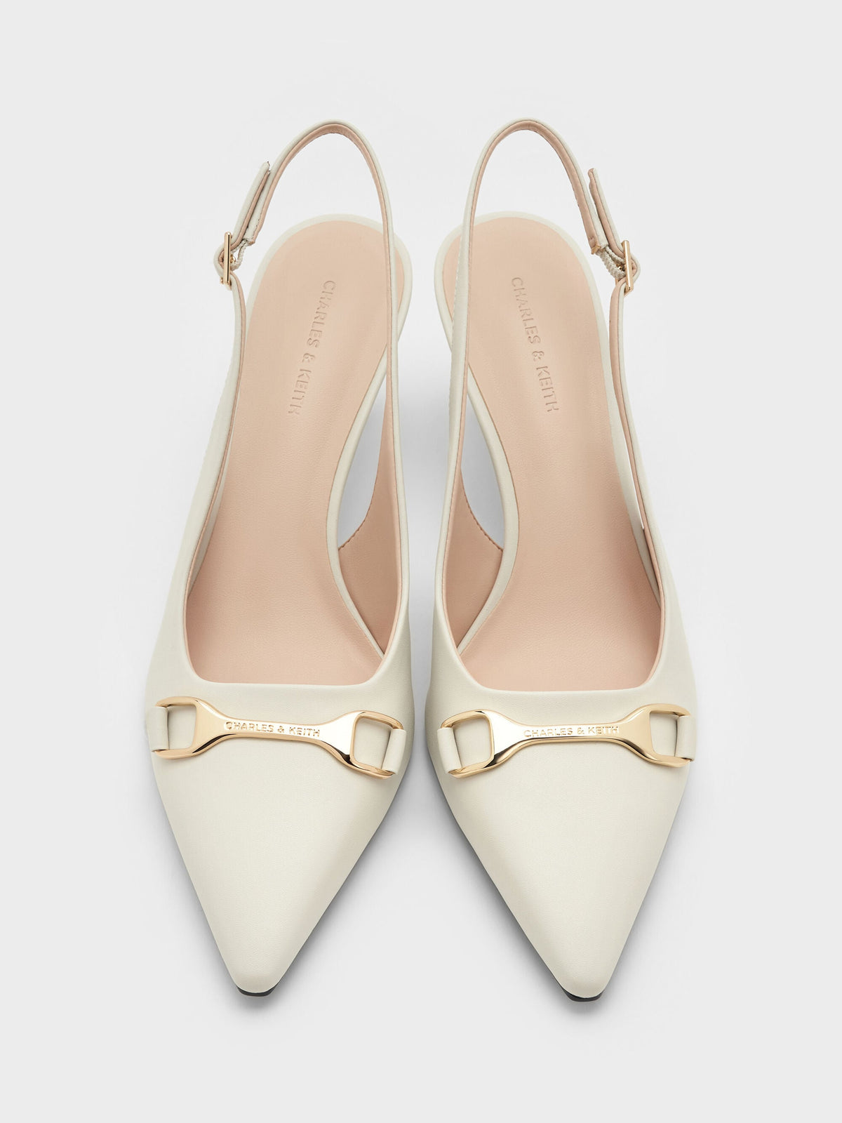 CHARLES & KEITH Value | Leslie Slingback Pumps - Chalk