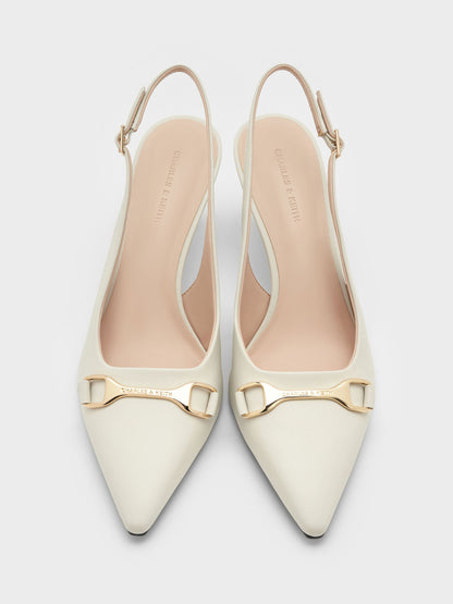CHARLES & KEITH Value | Leslie Slingback Pumps - Chalk