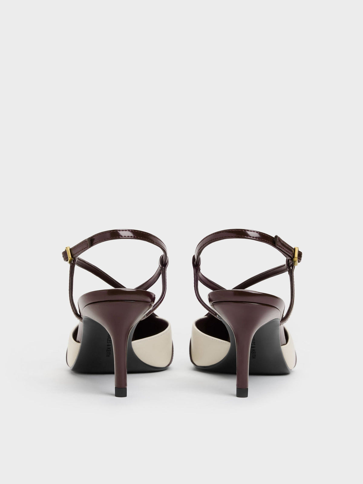 CHARLES & KEITH Special Offer | Two-Tone Pointed Slingback Pumps - Burgundy