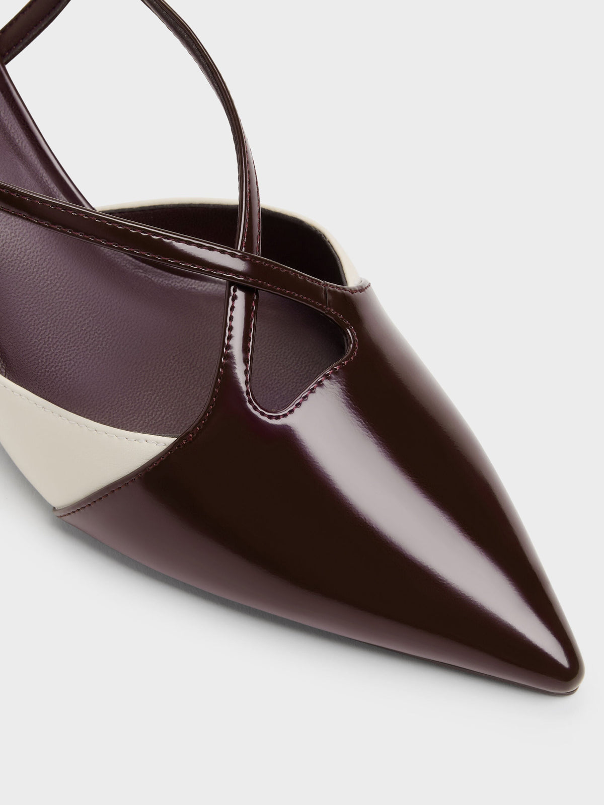 CHARLES & KEITH Special Offer | Two-Tone Pointed Slingback Pumps - Burgundy