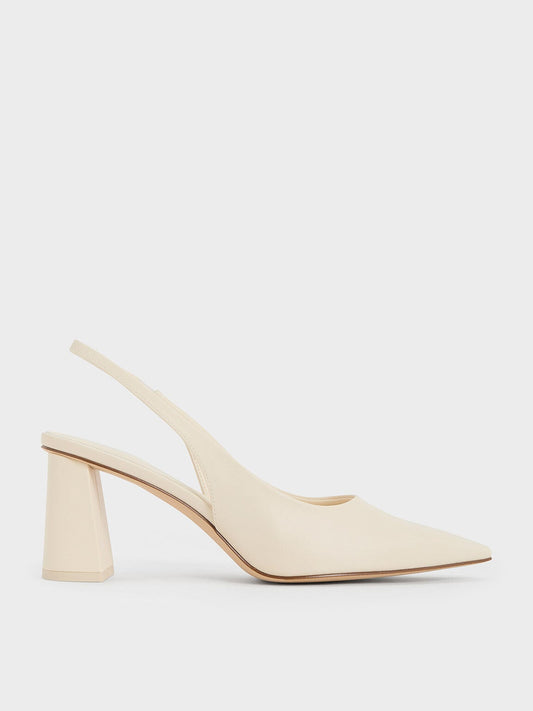 CHARLES & KEITH Everyday | Teagan Pointed Slingback Pumps - Chalk