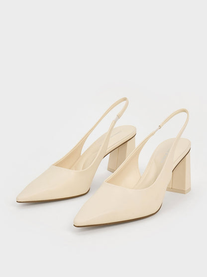 CHARLES & KEITH Everyday | Teagan Pointed Slingback Pumps - Chalk