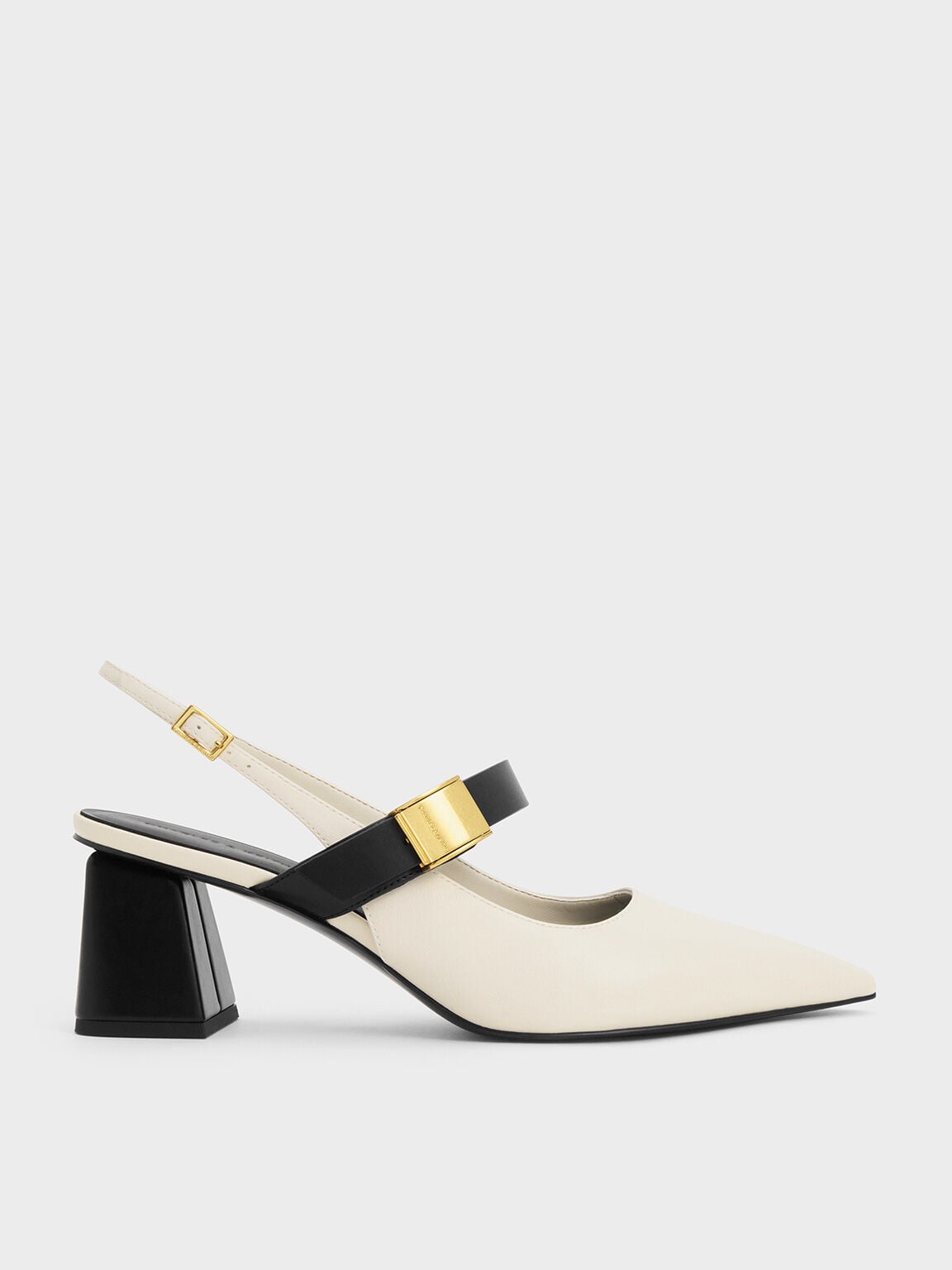CHARLES & KEITH Value | Yvette Mary Jane Slingback Pumps - Chalk