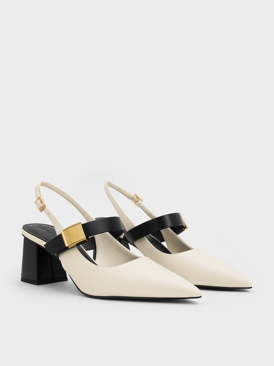 CHARLES & KEITH Value | Yvette Mary Jane Slingback Pumps - Chalk
