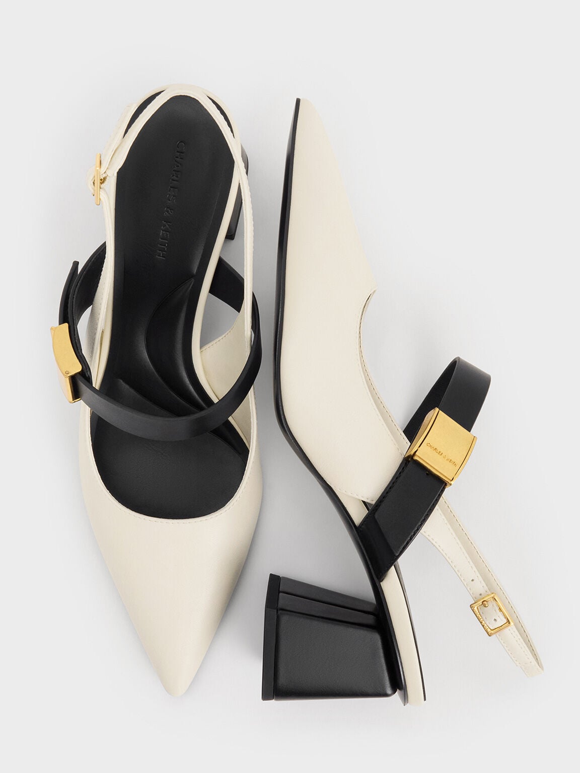 CHARLES & KEITH Value | Yvette Mary Jane Slingback Pumps - Chalk