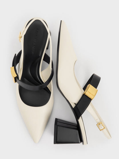 CHARLES & KEITH Value | Yvette Mary Jane Slingback Pumps - Chalk