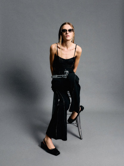 CHARLES & KEITH Special Offer | Sadira Satin Slingback Pumps - Black Textured