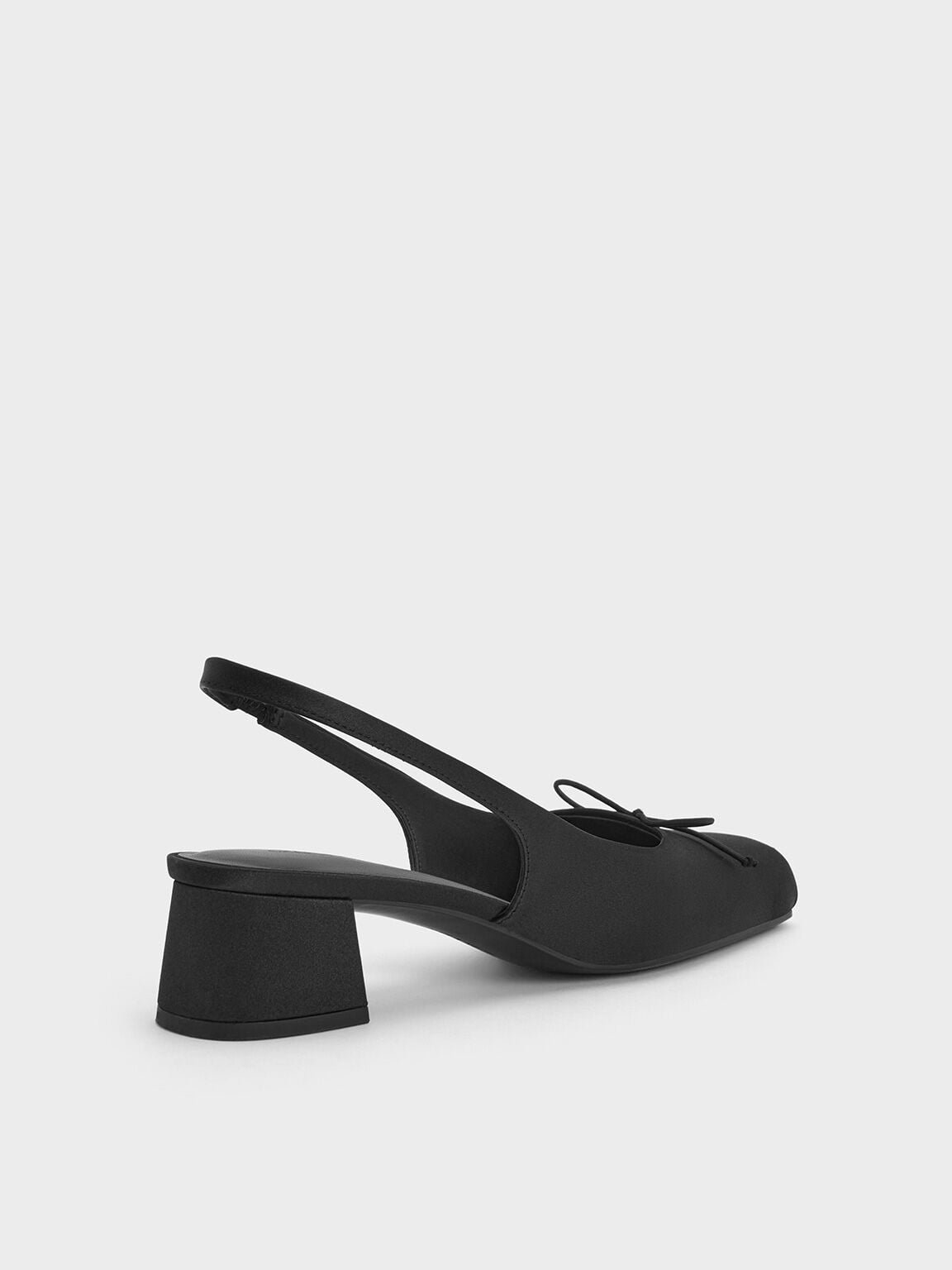 CHARLES & KEITH Special Offer | Sadira Satin Slingback Pumps - Black Textured