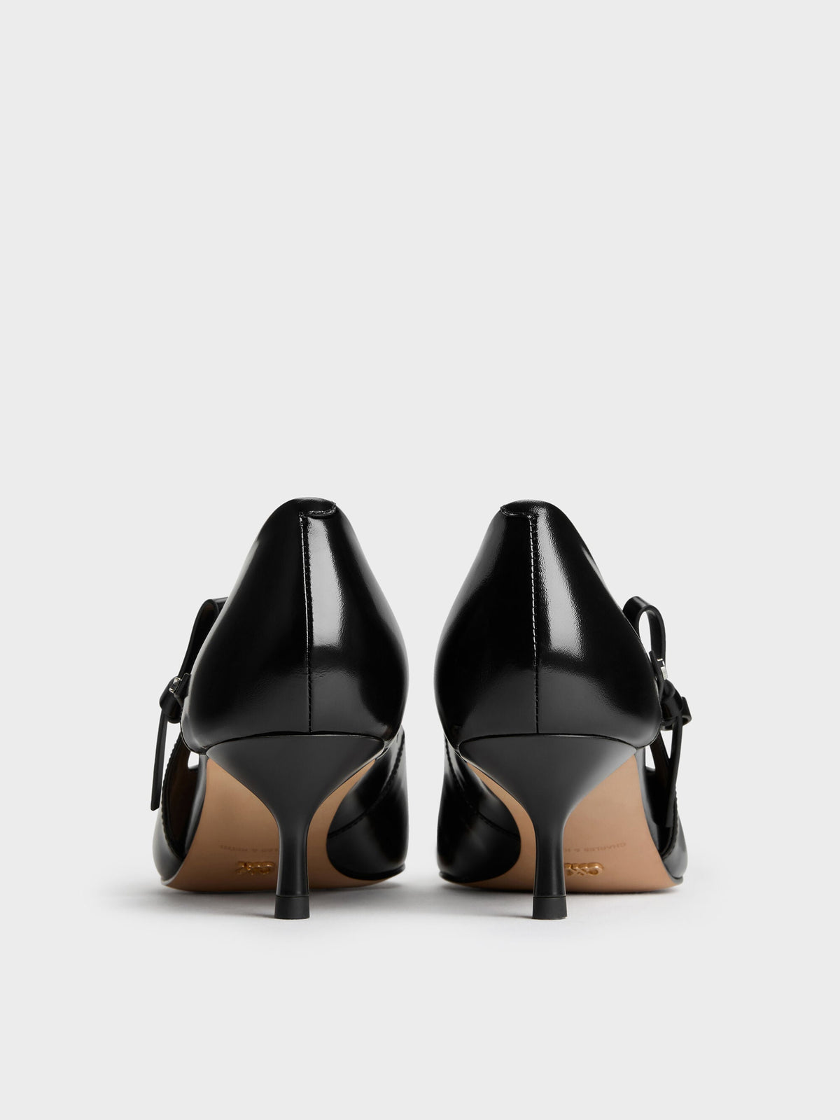 CHARLES & KEITH Trusted | Anastasia Leather Kitten Heels - Black Box