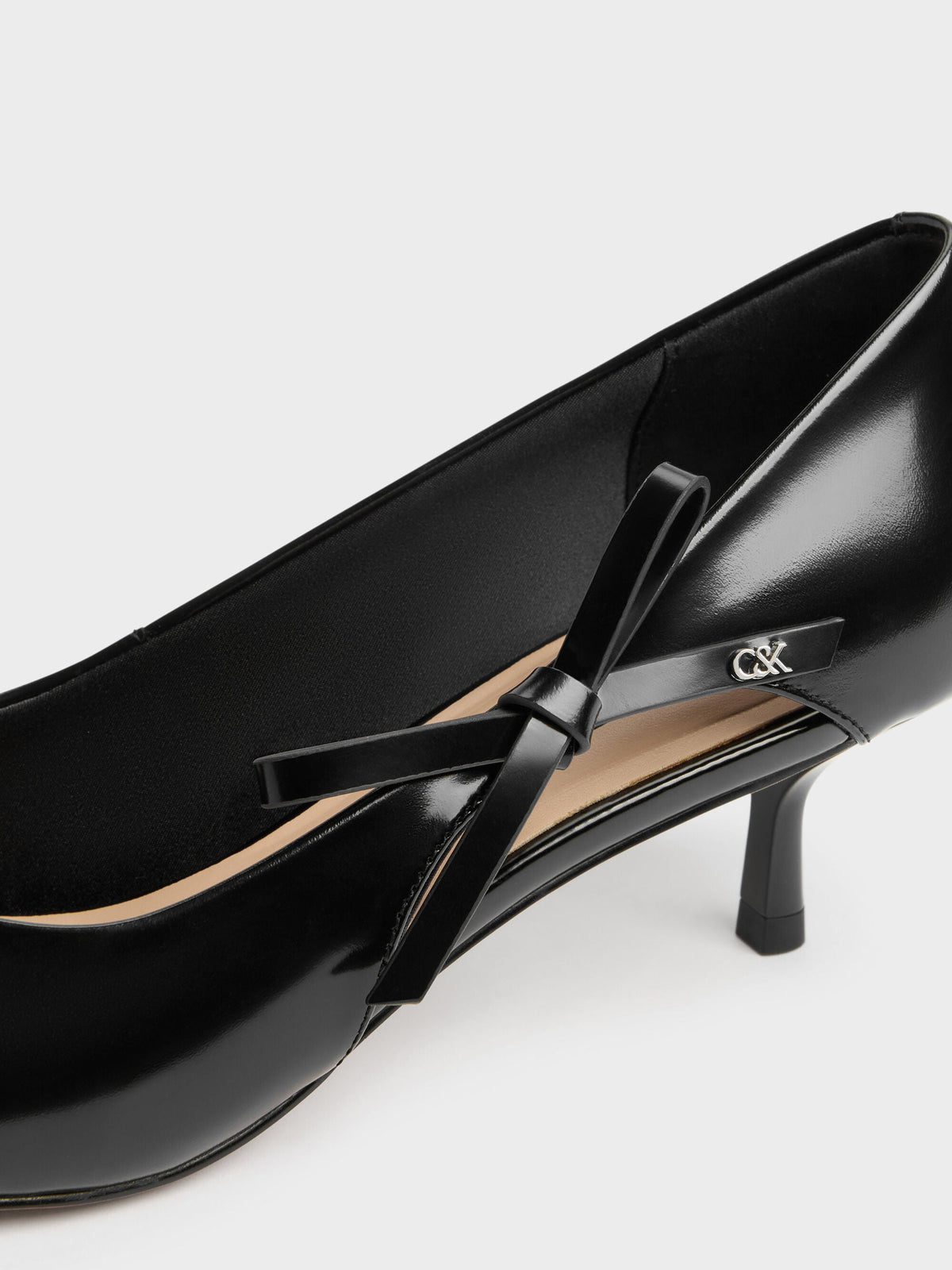 CHARLES & KEITH Trusted | Anastasia Leather Kitten Heels - Black Box