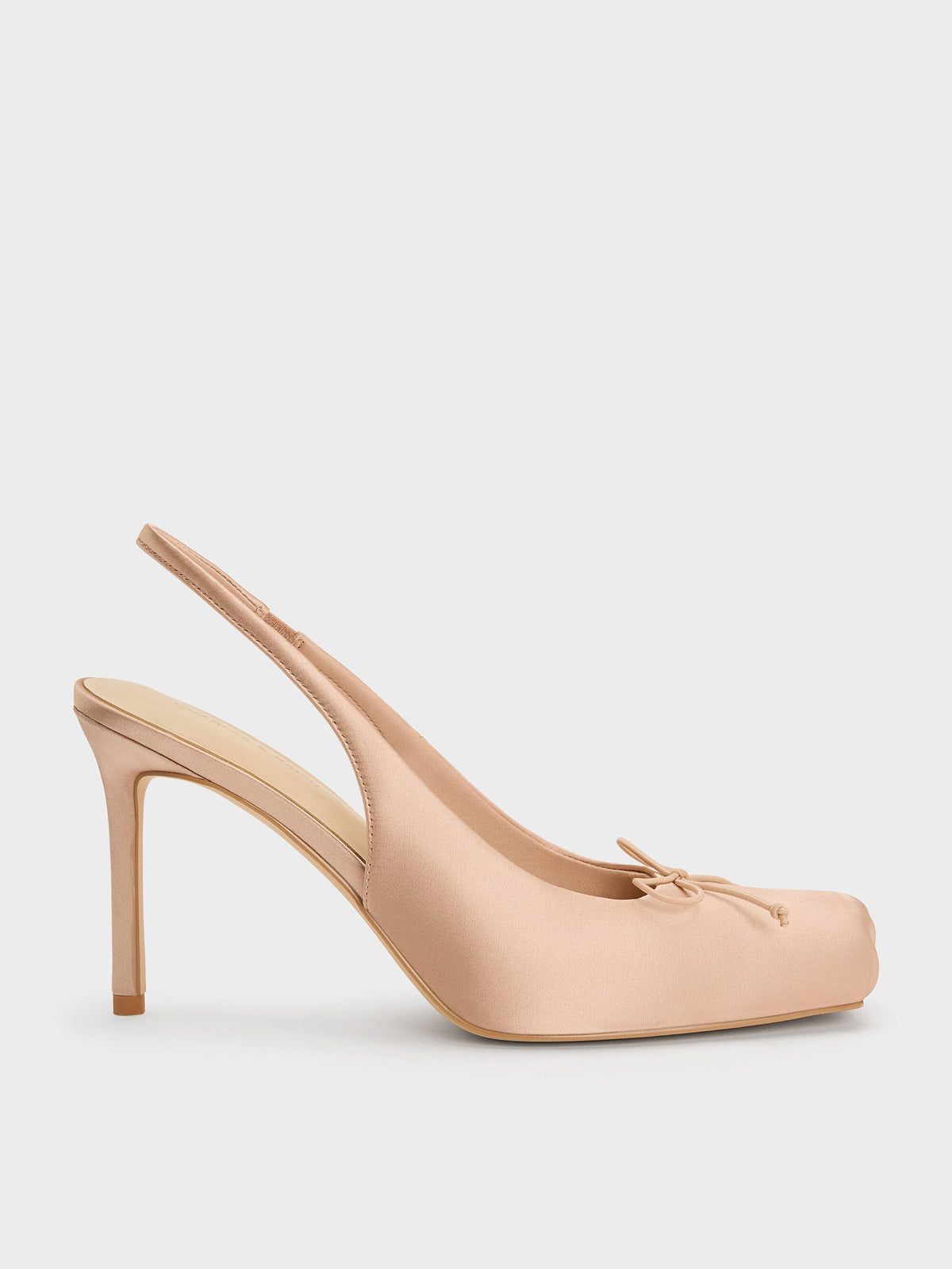 CHARLES & KEITH Smart Buy | Satin Ruched Stiletto Slingback Pumps - Nude