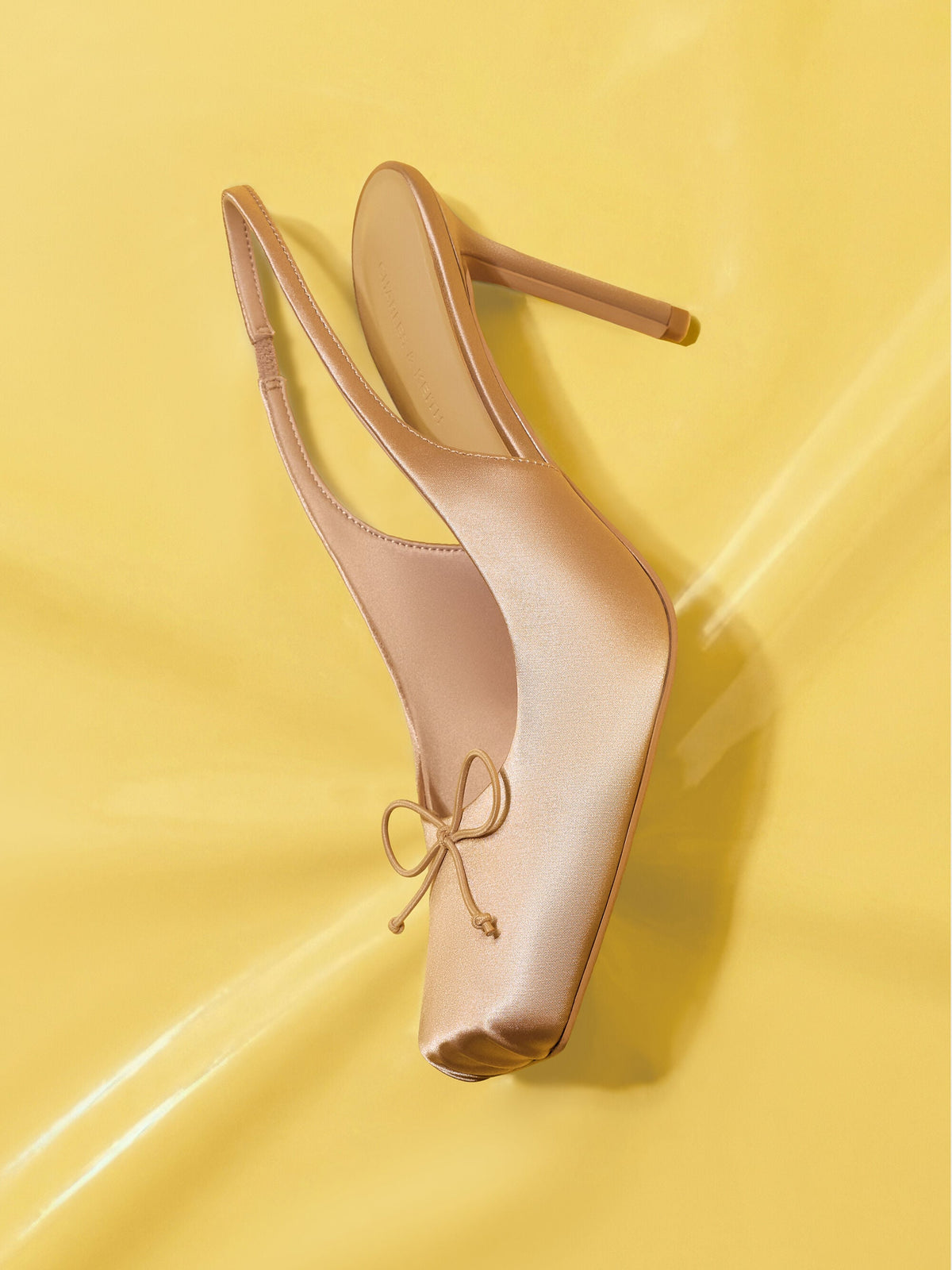 CHARLES & KEITH Smart Buy | Satin Ruched Stiletto Slingback Pumps - Nude
