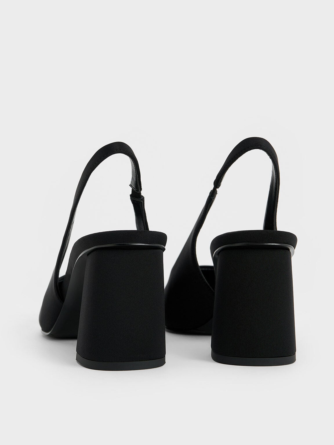 CHARLES & KEITH Top Pick | Teagan Elastane Pointed Slingback Pumps - Black