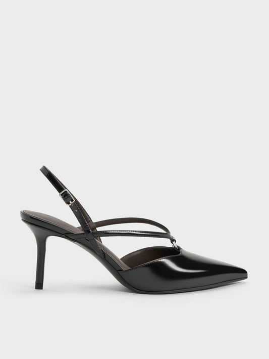CHARLES & KEITH Recommended | V-Strap Slingback Pumps - Black Box