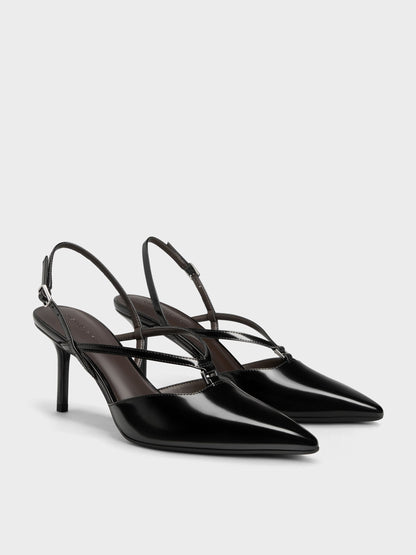 CHARLES & KEITH Recommended | V-Strap Slingback Pumps - Black Box