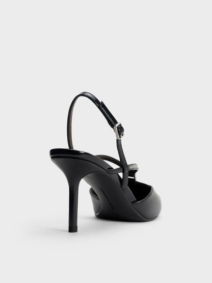 CHARLES & KEITH Recommended | V-Strap Slingback Pumps - Black Box