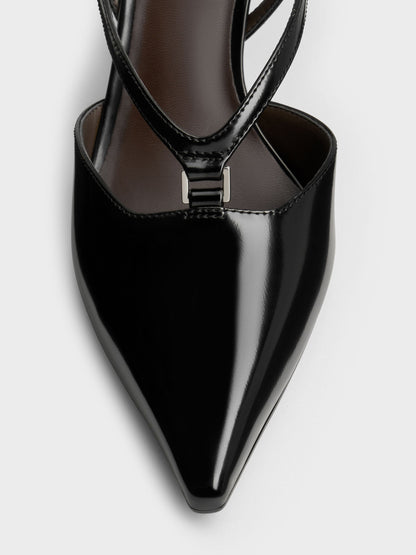 CHARLES & KEITH Recommended | V-Strap Slingback Pumps - Black Box