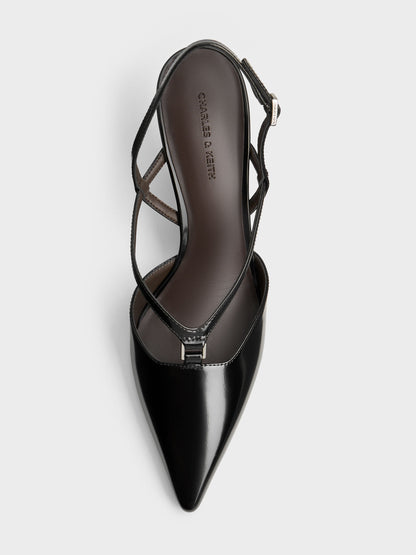CHARLES & KEITH Recommended | V-Strap Slingback Pumps - Black Box