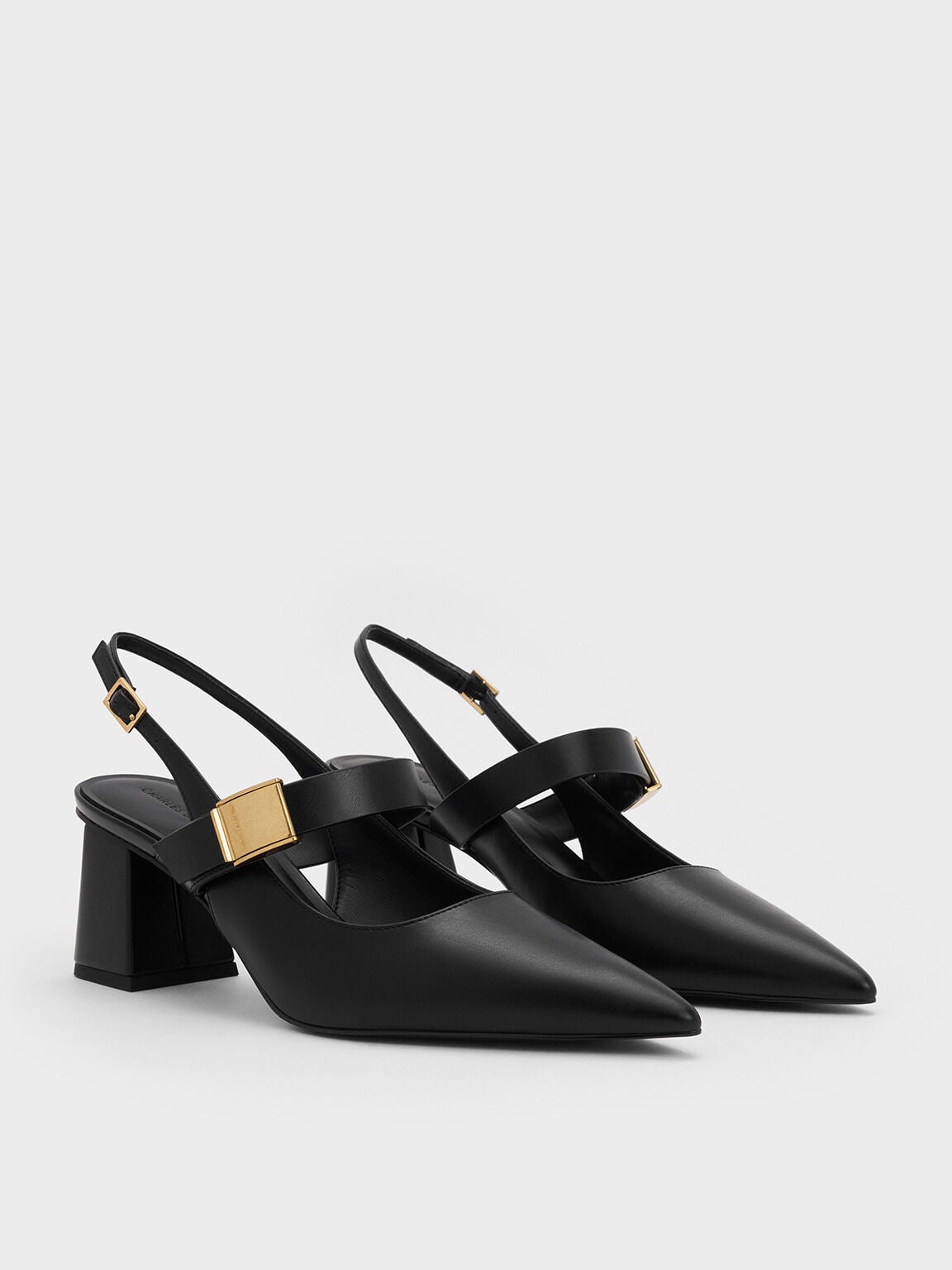 CHARLES & KEITH Latest | Yvette Mary Jane Slingback Pumps - Black